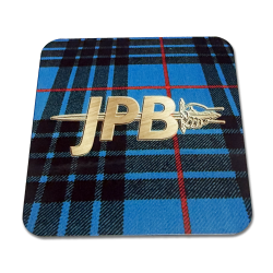 Square, material-top, rubber-backed, coaster