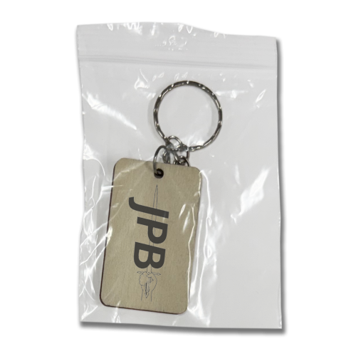 Rectangular laser-engraved keyring