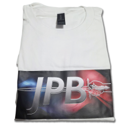 White T shirt with bass drum logo